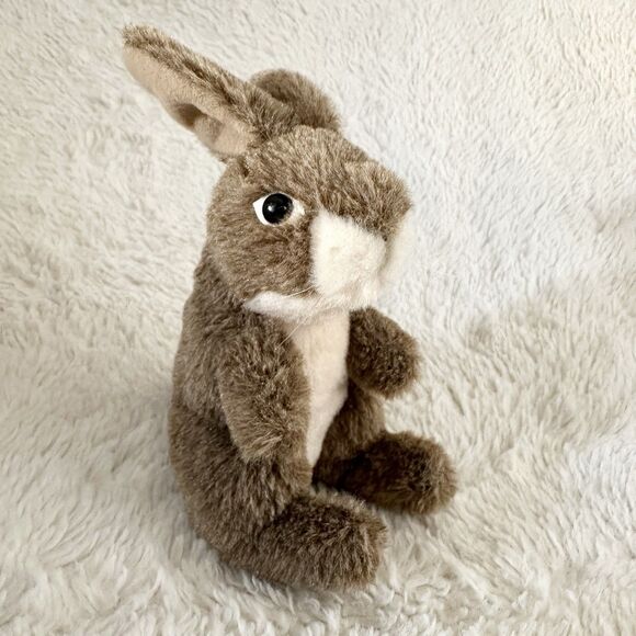 Folkmanis Mini Jack Rabbit Finger Puppet 5” Brown Plush Toy Stuffed Animal - Picture 1 of 5